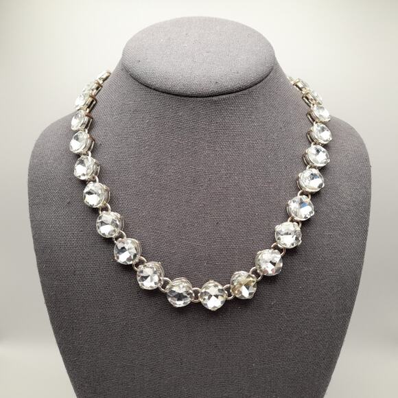 Vintage Chaps Rhinestone Choker Necklace Distressed - Picture 2 of 9